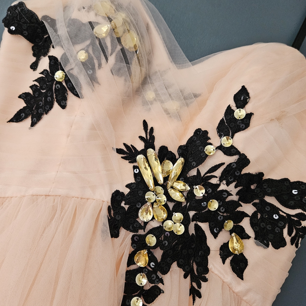 Bee Darlin Formal Peach and Black Dress